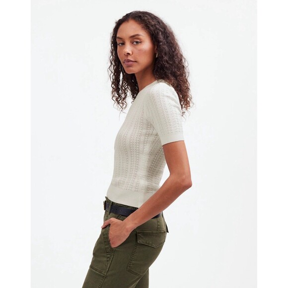 Madewell The Signature Open-Knit Crewneck Sweater Tee NWT Size XS - Picture 6 of 12